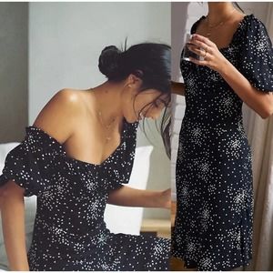 Anthropologie Heart Starburst Puff Sleeve Juliet Mini Dress NWOT